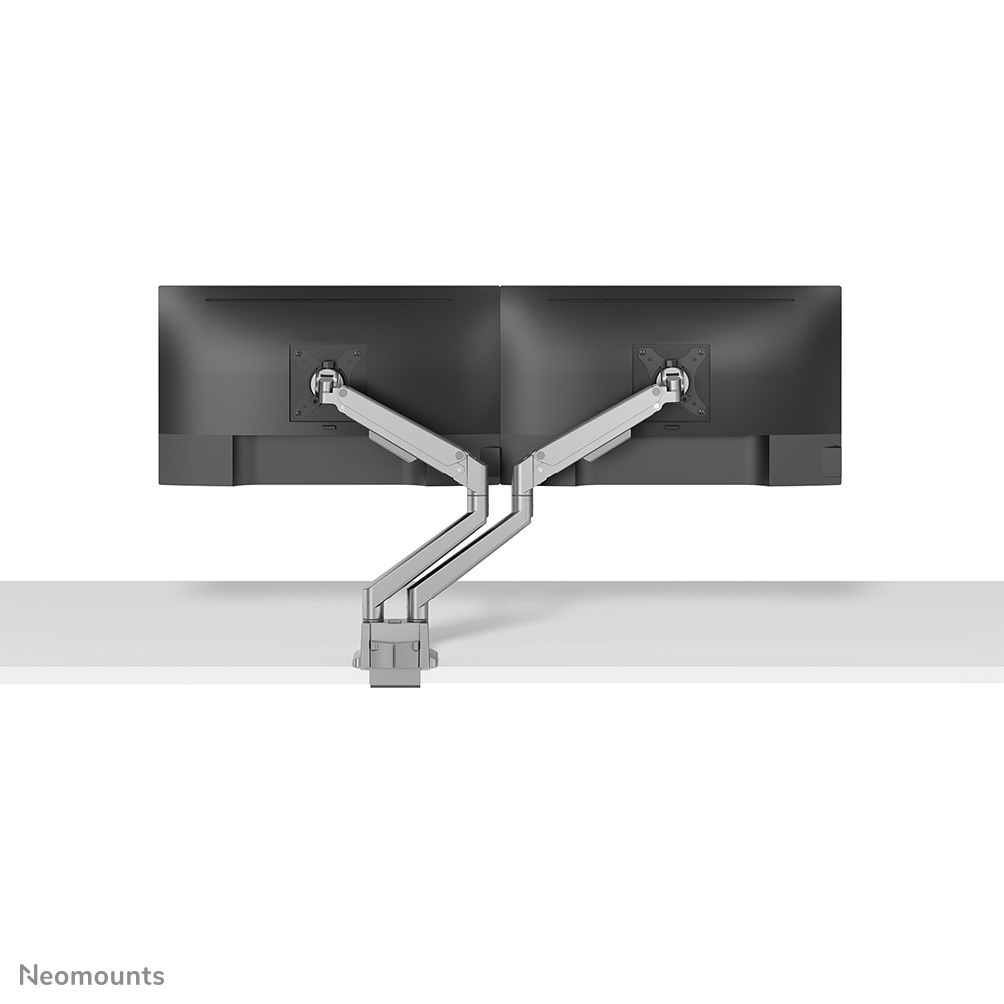 NEOMOUNTS Next Slim Desk Mount double display topfix clamp/grommet silver