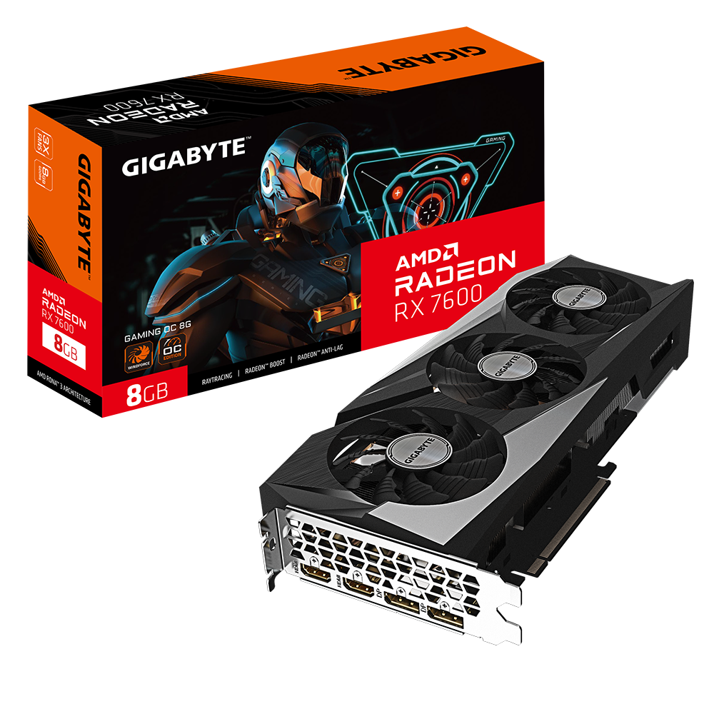 Gigabyte Radeon RX7600 Gaming OC 8GB GDDR6 2xHDMI 2xDP