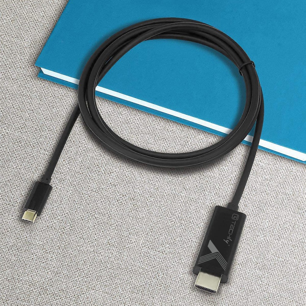 TECHLY Anschlusskabel HDMI zu USB-C schwarz fuer HDMI-Monitore an einen Computer mit USB-C Schnittstelle 2m