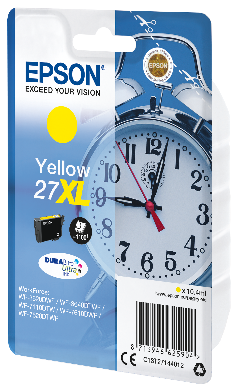 EPSON 27XL / T2714XL (Wecker) gelb Druckerpatrone