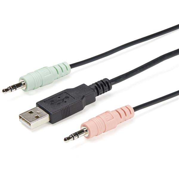 STARTECH.COM SV211DPUA4K 2 Port USB 4K60Hz DisplayPort KVM Switch with 4 ft. Built-In Cables - OS Ind. - Support for 3.5mm Audio