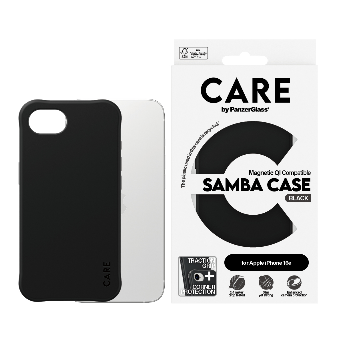 CARE BY PANZERGLASS FASHIONABLE SAMBA CASE BLACK W. MAGSAFE IPHO
