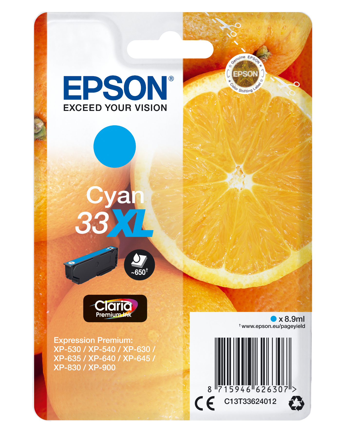 EPSON 33XL / T3362XL (Orangen) cyan Druckerpatrone