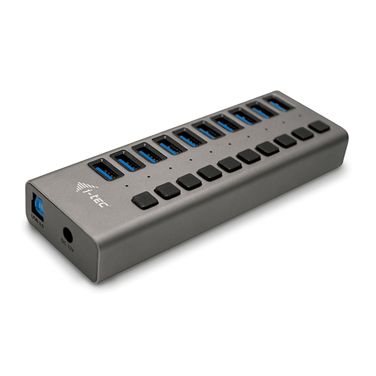 I-TEC USB 3.0 Charging HUB 10port port mit externem Netzadapter 48W 10x USB Ladeport fuer Tablets Notebooks Ultrabooks PC