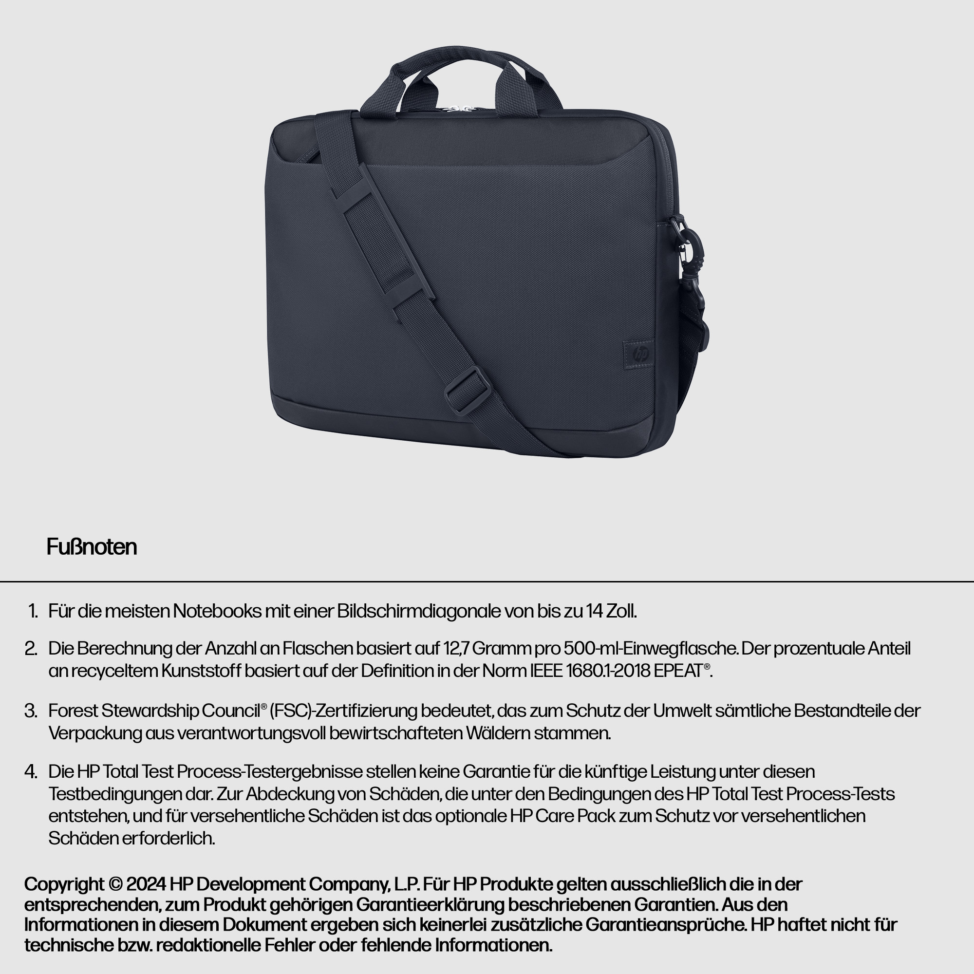 HP EVERYDAY 14ZOLL LAPTOPTASCHE ODYSSEY GRAY