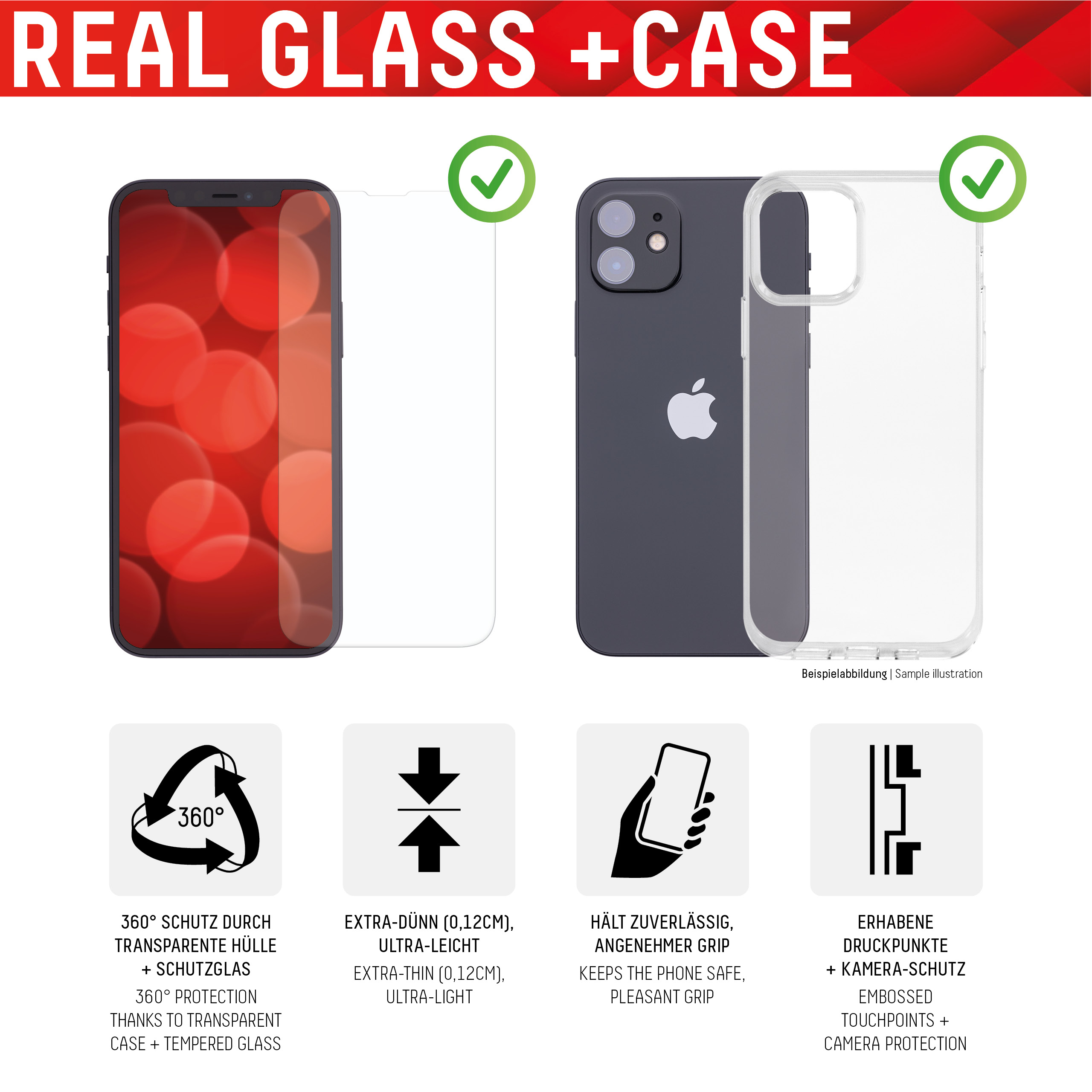 DISPLEX REAL GLASS + CASE APPLE IPHONE 14 PLUS