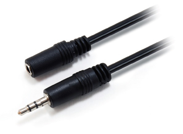 Equip Audiokabel 3.5mm->3.5mm St/Bu 2.50m schwarz Polybeutel