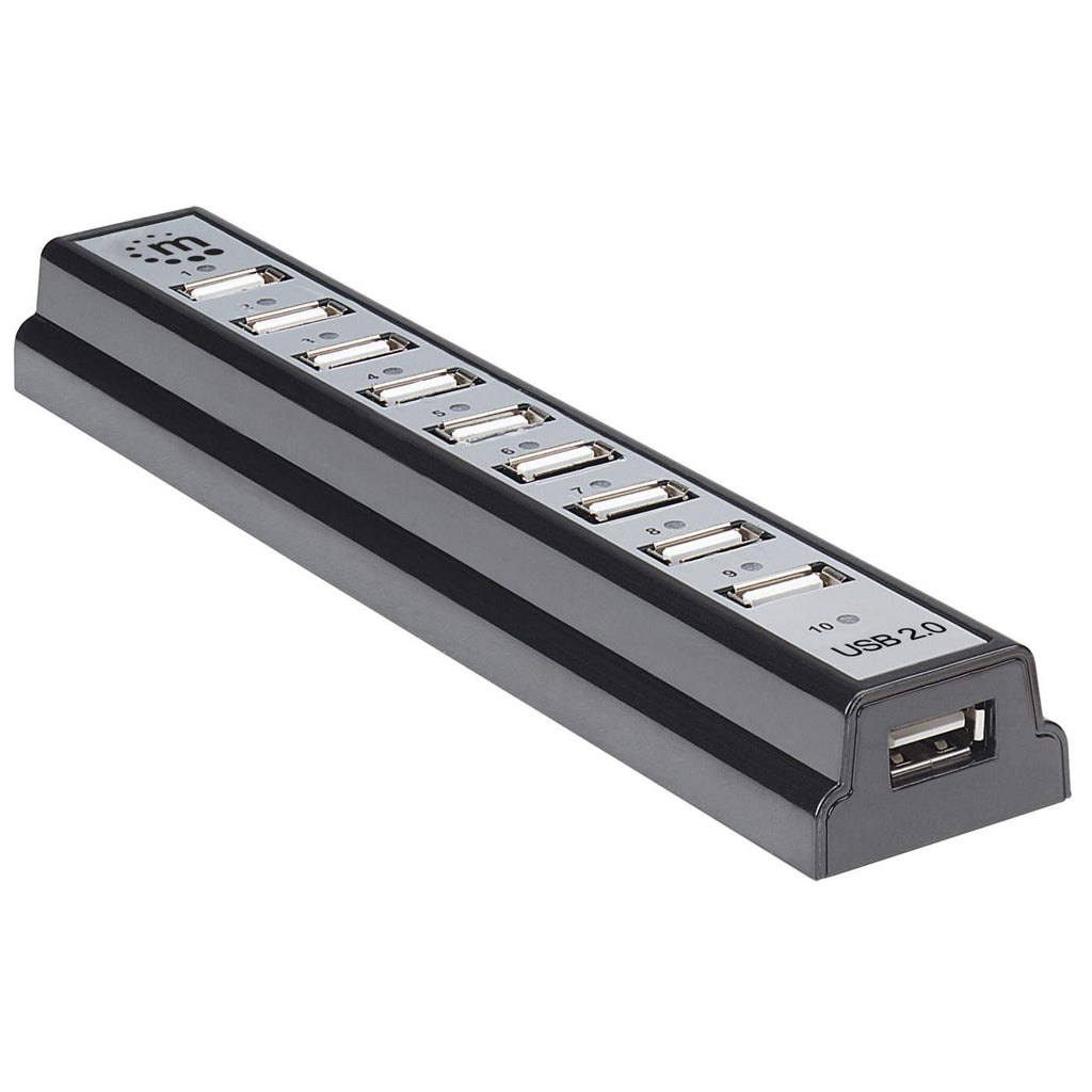 MANHATTAN USB-HUB 10-Port USB 2.0 Desktop Hub schwarz