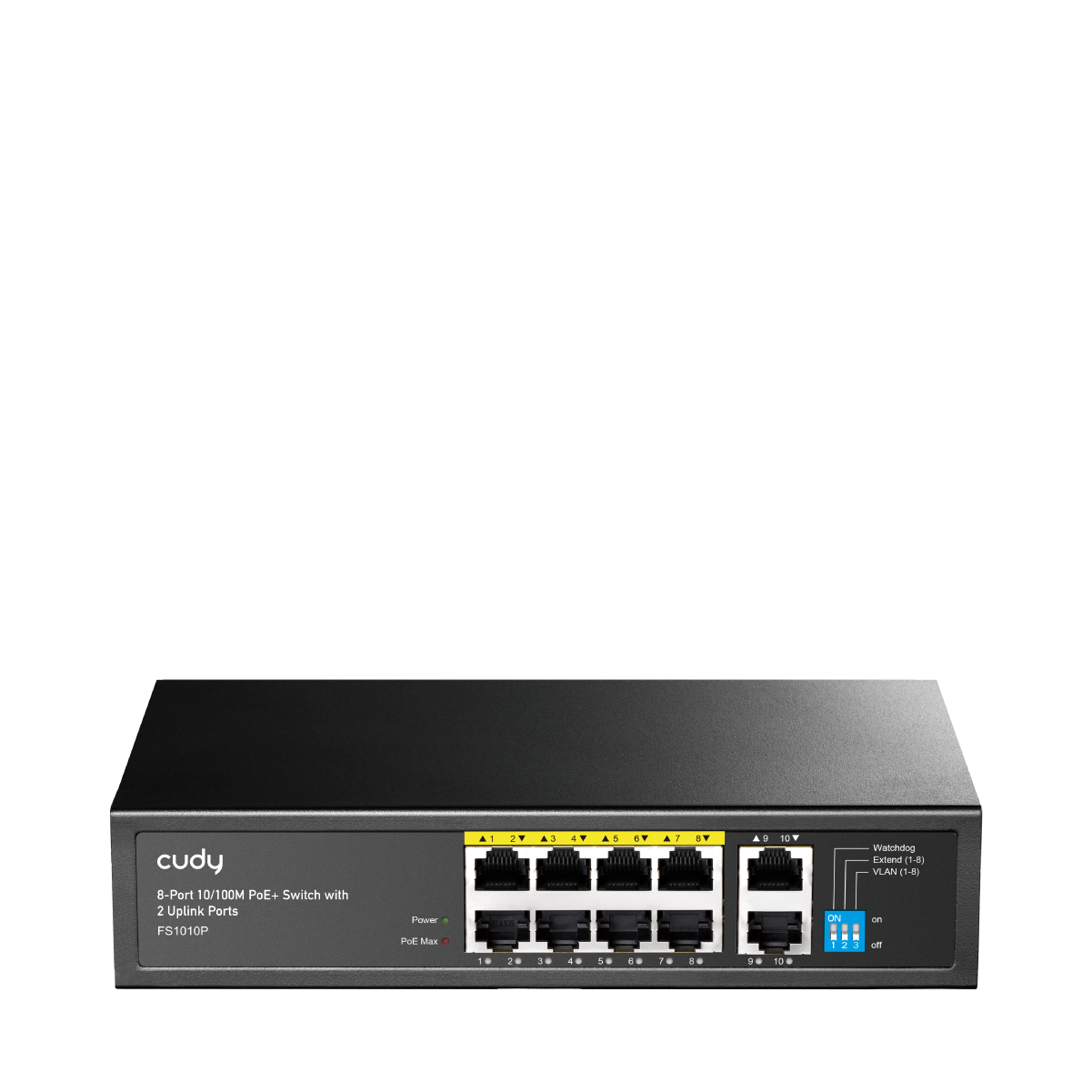 Cudy 8-Port 10/100M PoE+ Switch with 2 Uplink Ports 120W