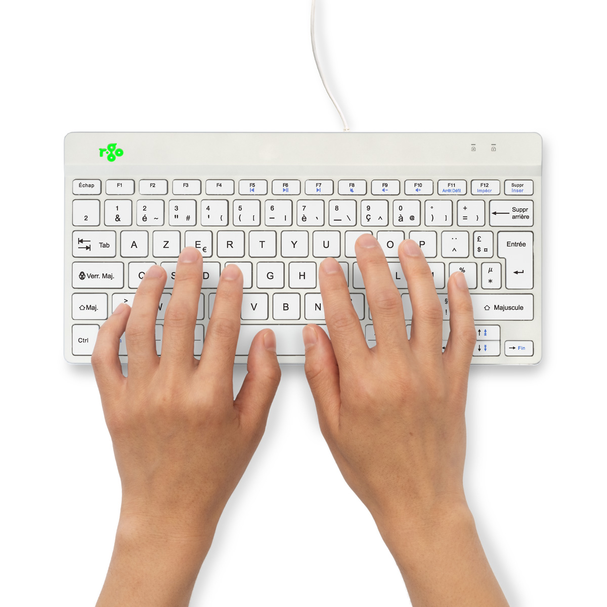 R-GO COMPACT BREAK ERGONOMIC KEYBOARD QWERTY (FR) WITH WHITE