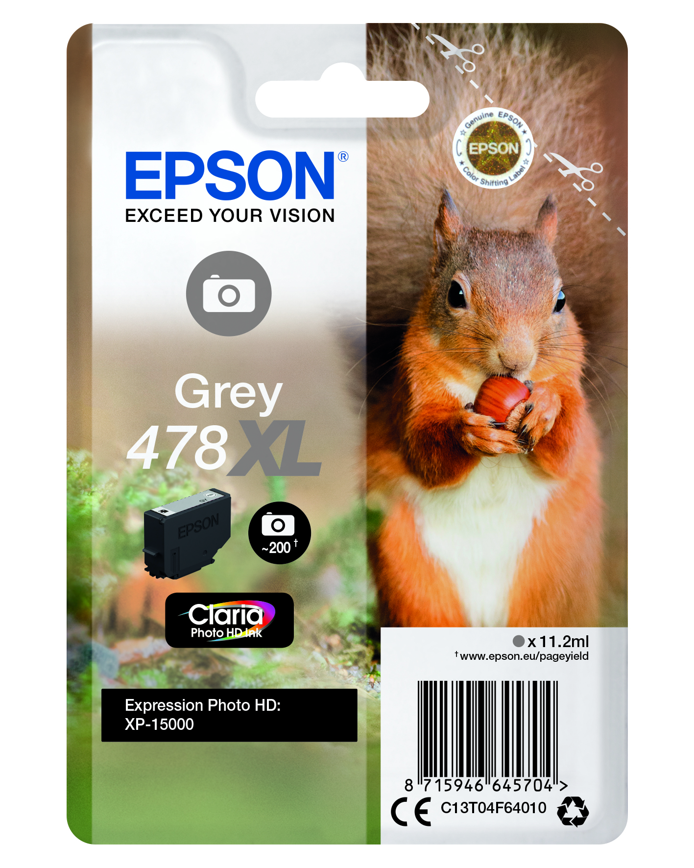 EPSON 478XL/T04F64 (Eichhörnchen) grau Druckerpatrone