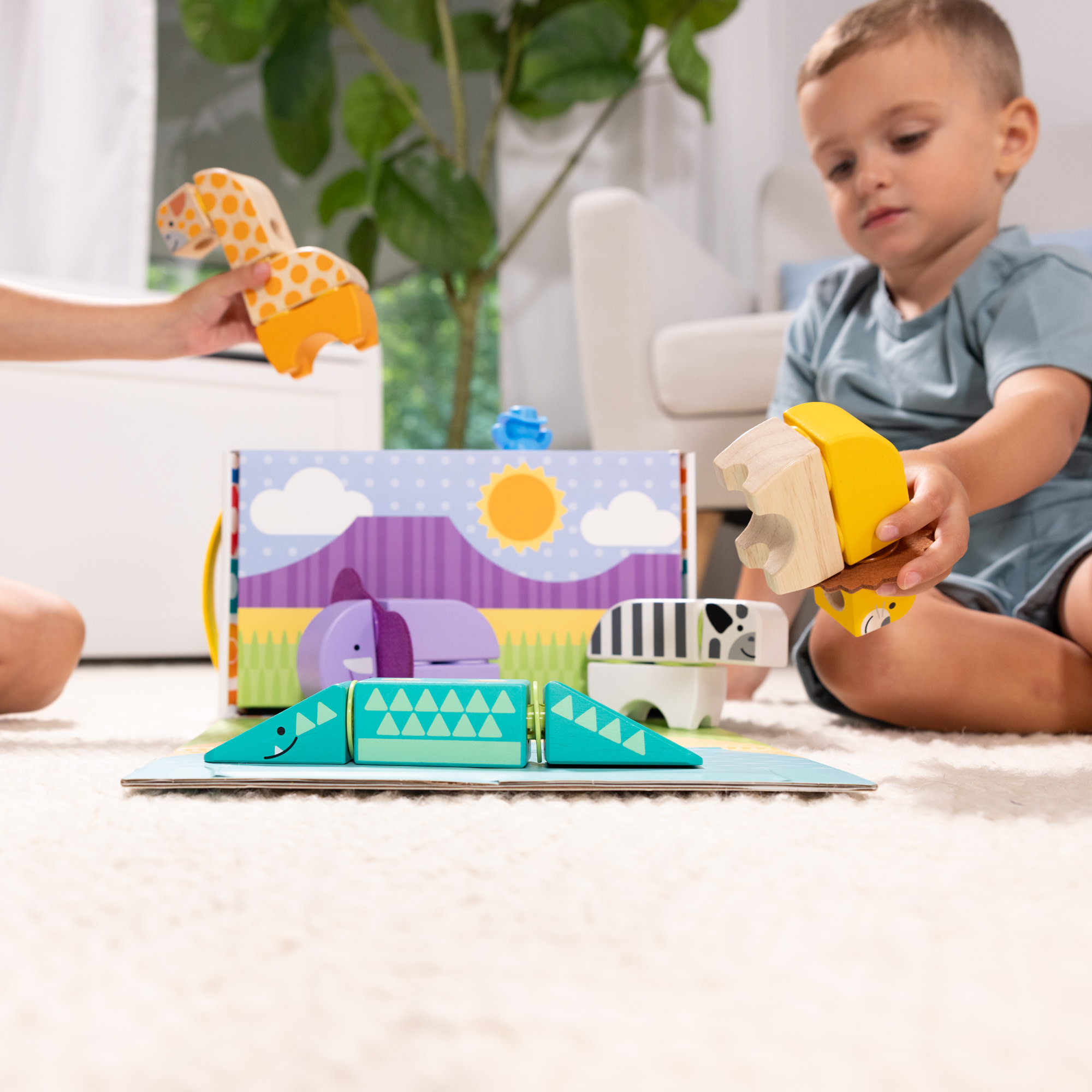Melissa & Doug - Blockables Safari Spielset, Konstruktionsspielzeug