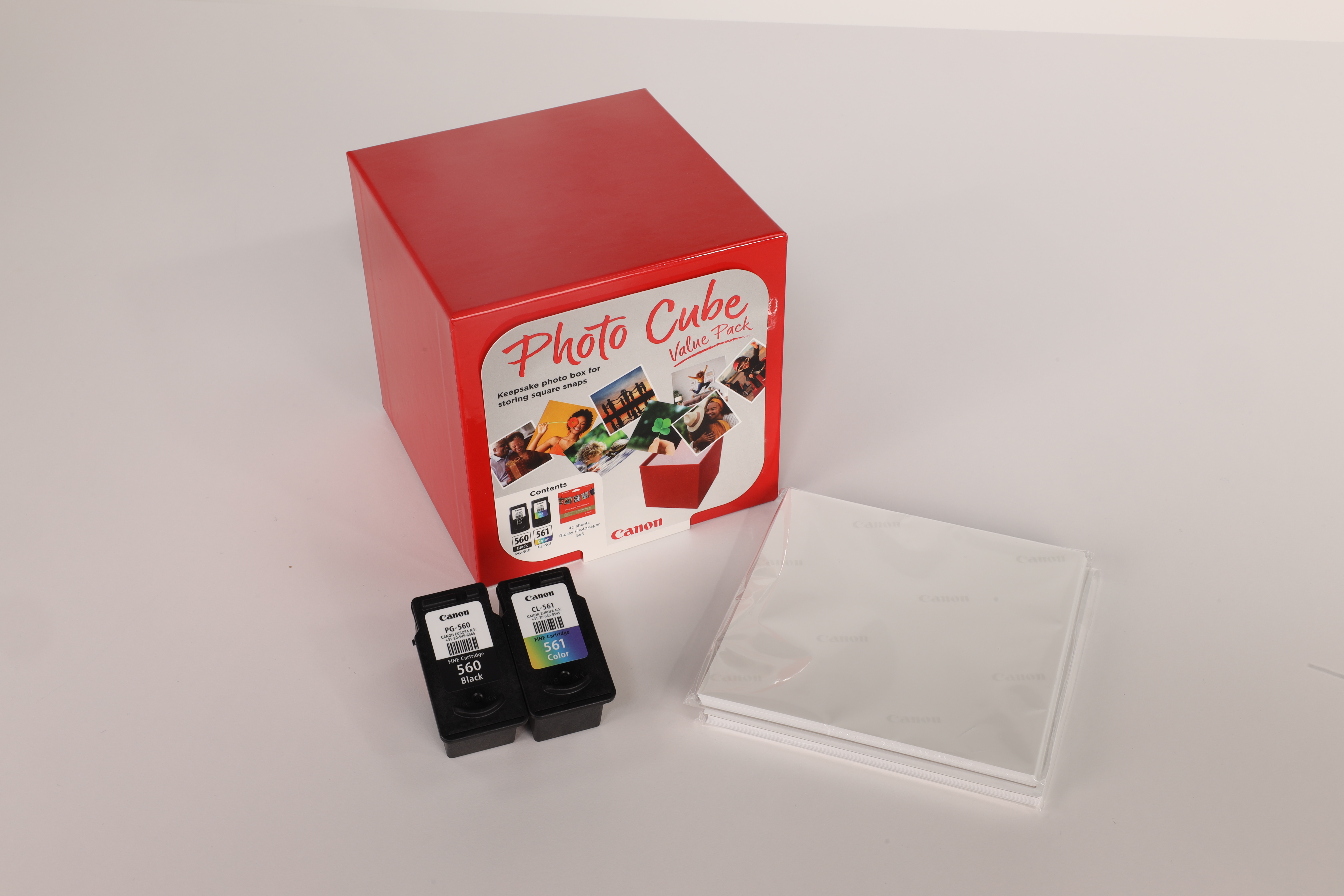 Canon PG-560 + CL-561 schwarz, color Druckköpfe + Fotopapier, 2er-Set