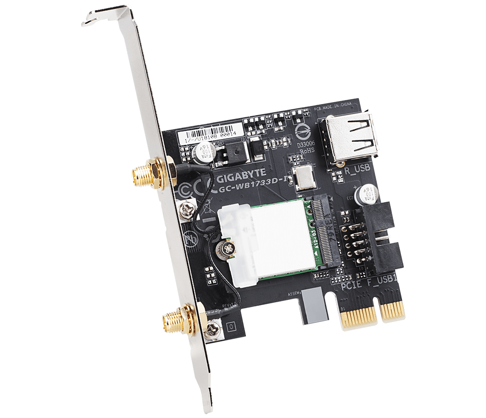 GIGABYTE WiFi and Bluetooth card Intel Wireless-AC 9260 included