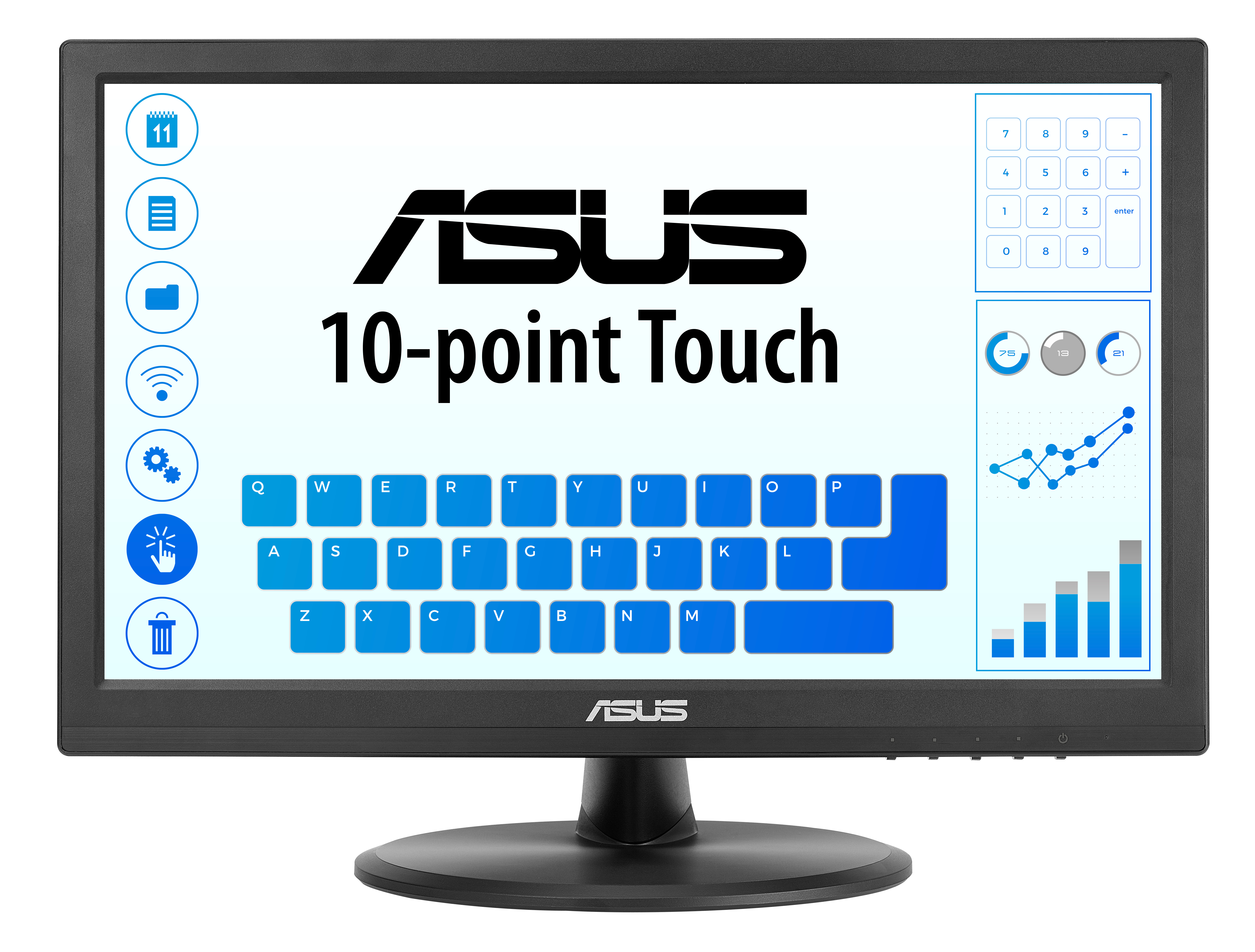 ASUS VT169HE Touch Monitor 39,62cm 15,6Zoll IPS WLED FHD 16:9 60Hz 220cd/m2 5ms D-Sub HDMI