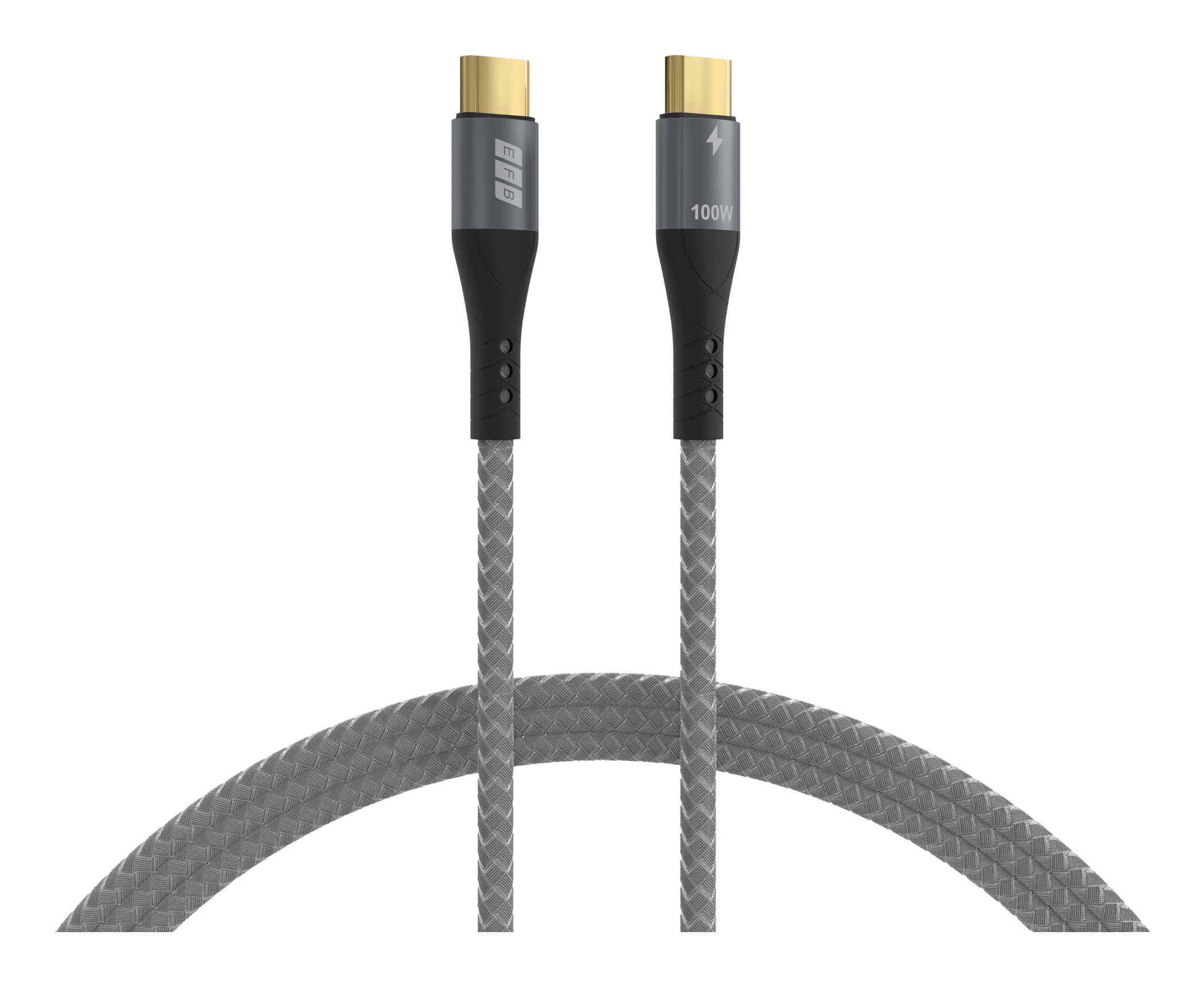 EFB USB-C Kabel 100W PD 3.0 5A E-Marker Chip 0,5m grau
