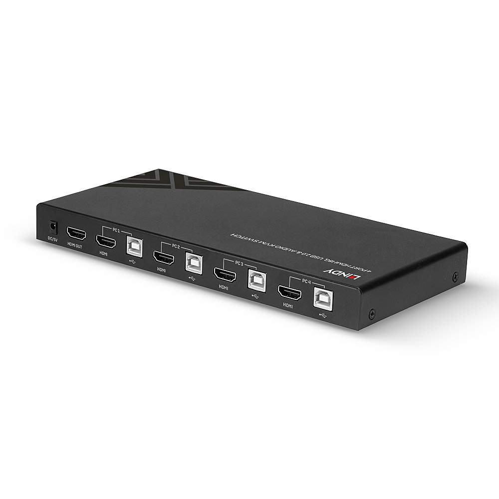 4 Port KVM Switch HDMI 4K60, USB 2.0 & Audio, KVM-Switch