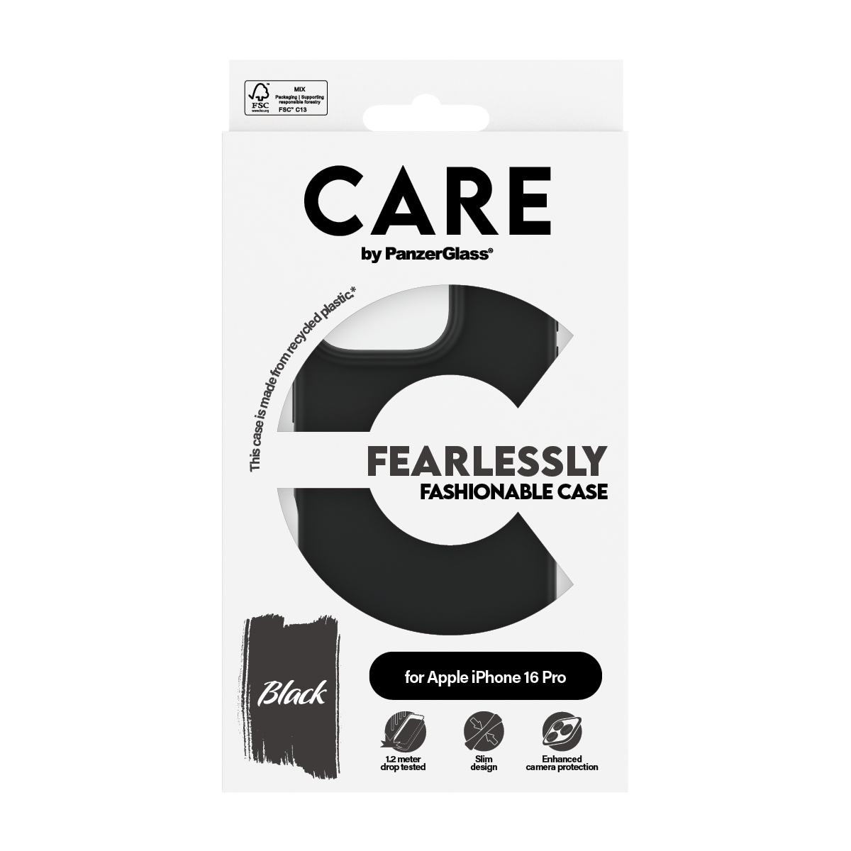 CARE BY PANZERGLASS CASE FASHION BLACK IPHONE 16 6.3INCH