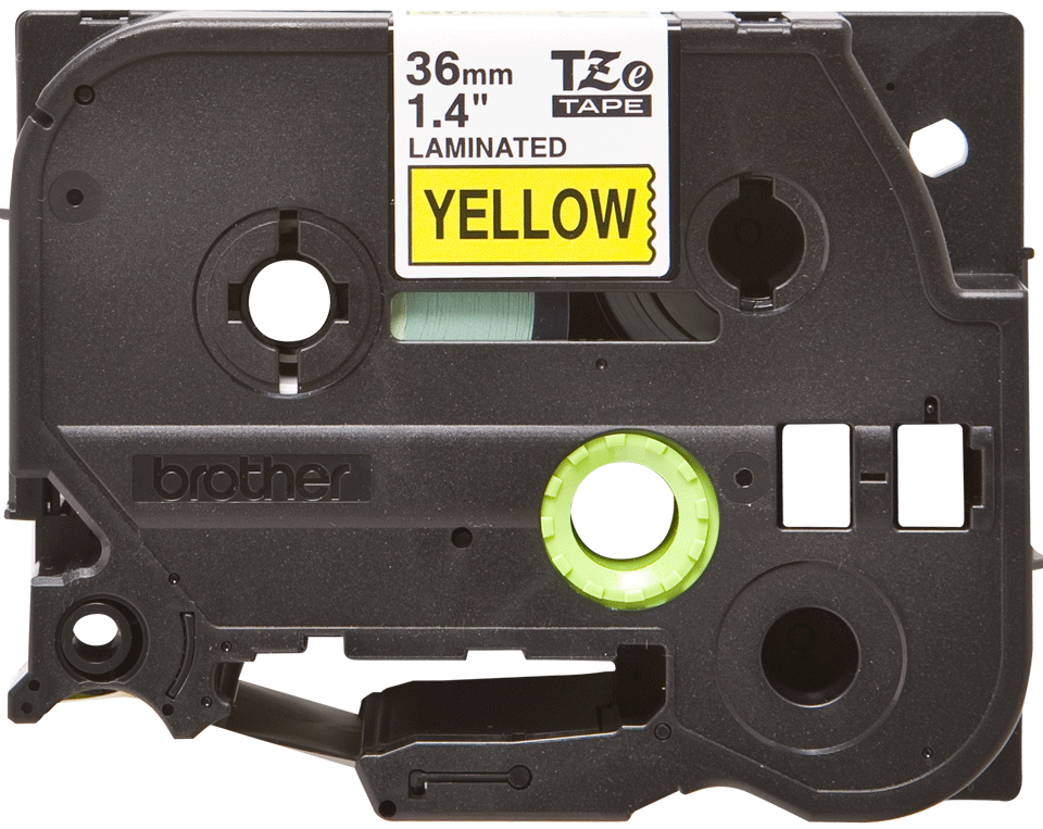 TZE-661 LAMINATED TAPE 36MM 8M BLACK ON YELLOW