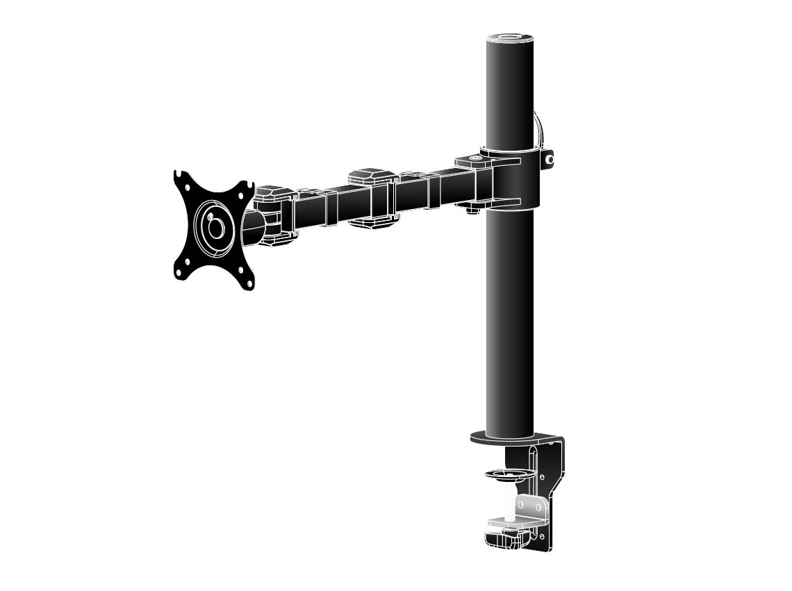 SINGLE ARM CLAMP 10-30IN 100X100 HAS 10KG