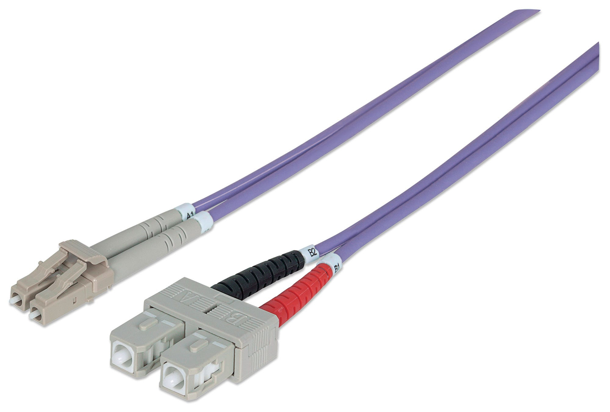 INTELLINET LWL Anschlusskabel LC/SC 2m Multimode OM4 lila