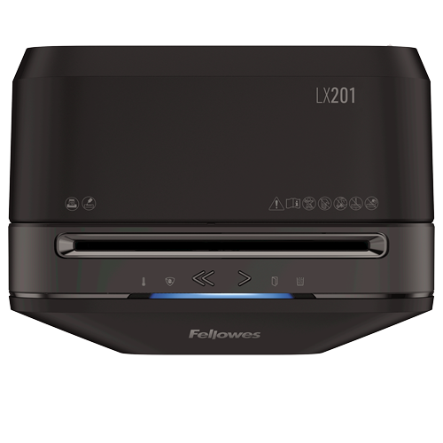 Fellowes Powershred LX 201 Aktenvernichter mit Partikelschnitt P-5, 2 x 12 mm, bis 11 Blatt, schwarz