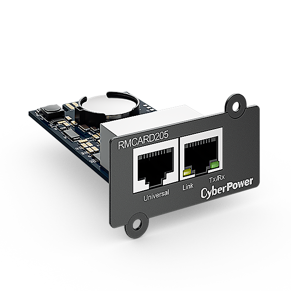 CYBERPOWER RMCARD205 Netzwerkkarte fuer SNMP SLOT - Kompatibel zu OL OLS OR und PR Serie zwei Anschluesse: Netzwerk - Sensor