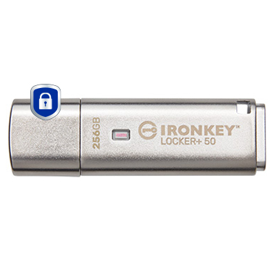 KINGSTON 256GB IronKey Locker Plus 50 AES Encryption USBtoCloud