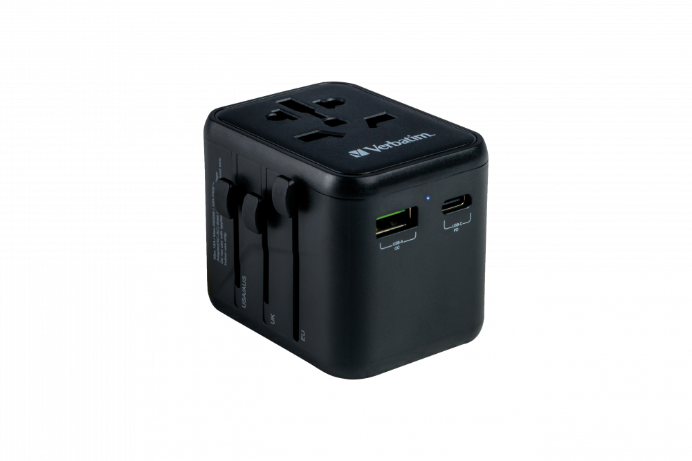 Verbatim Universal Reiseadapter UTA-02 mit 1xUSB-A, 1xUSB-C retail
