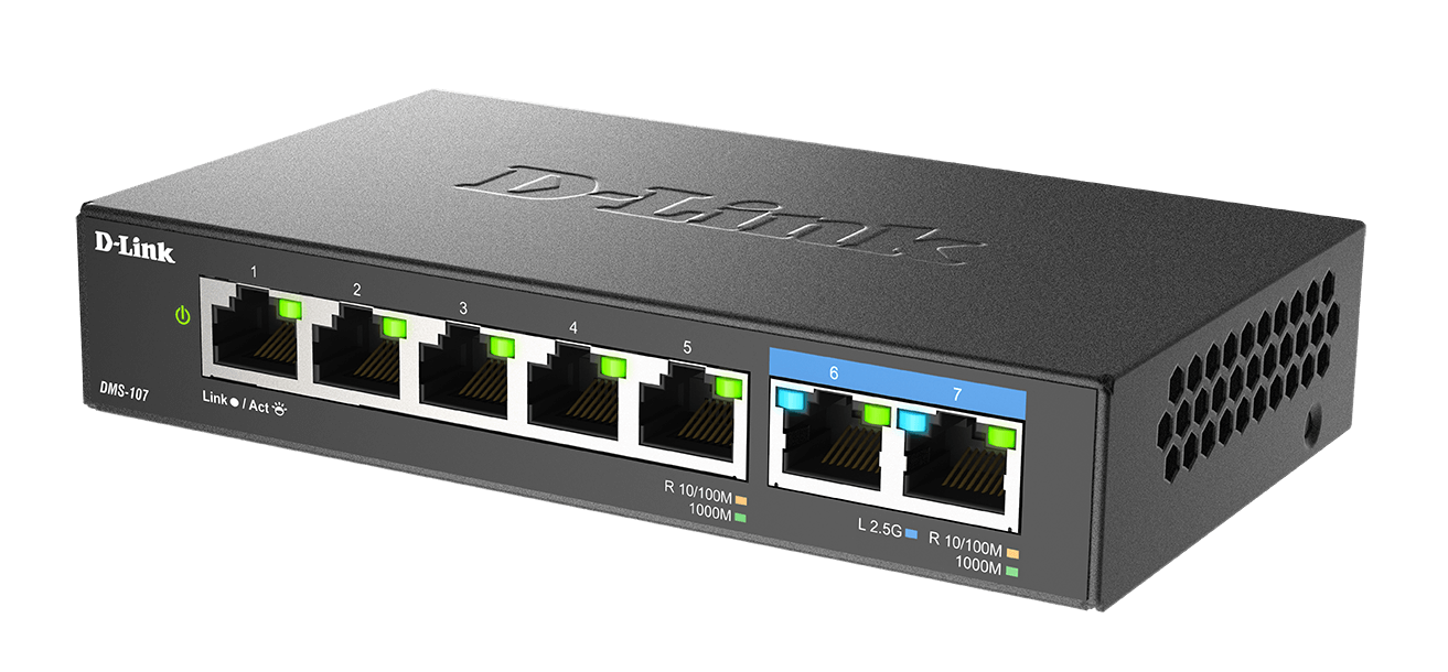 Switch Desk. D-Link DMS-107 5*GE/2*2.5GE retail