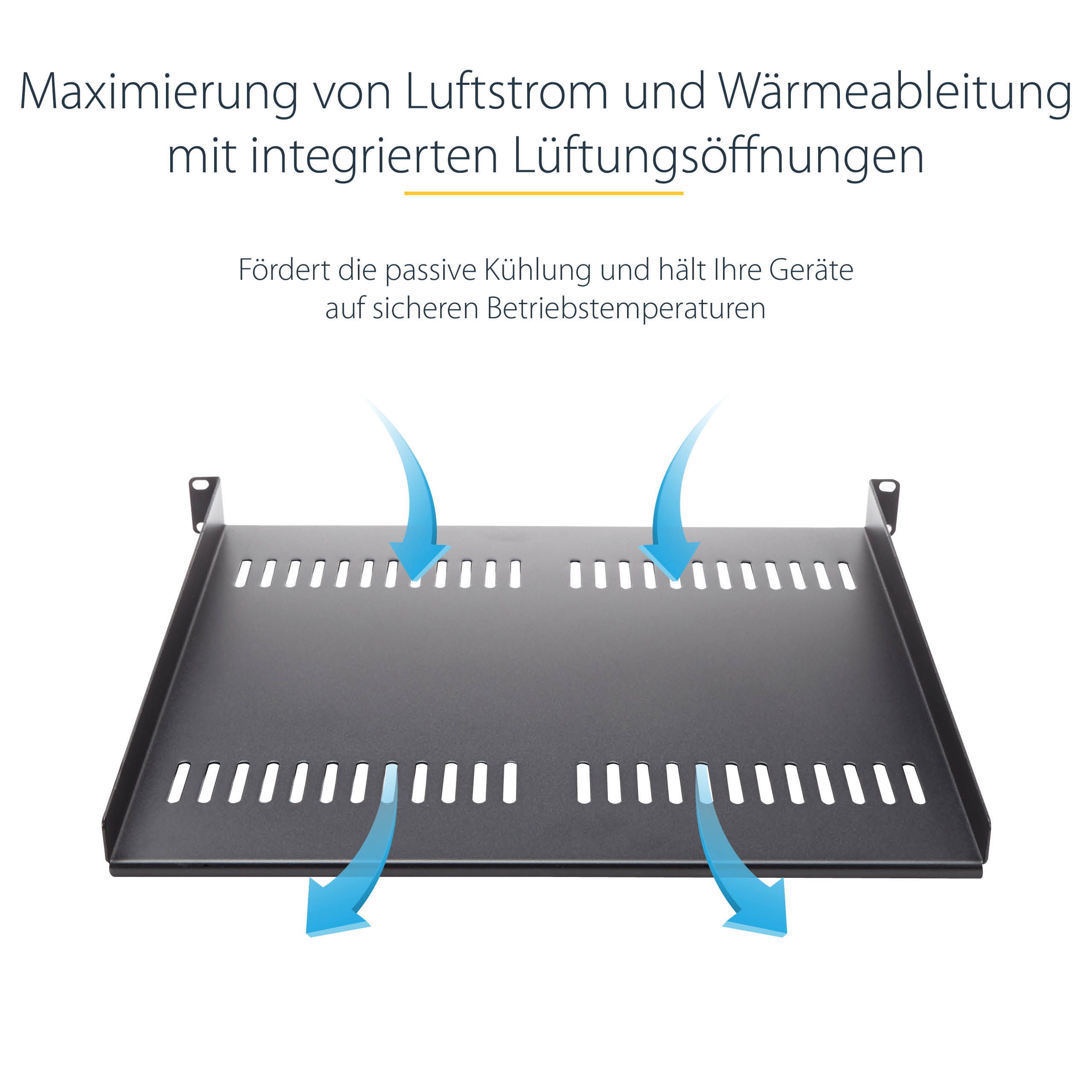STARTECH.COM 1U Server Rack Shelf Universal Vented Rack Mount Cantilever Tray for 19inch Network Equipment Rack