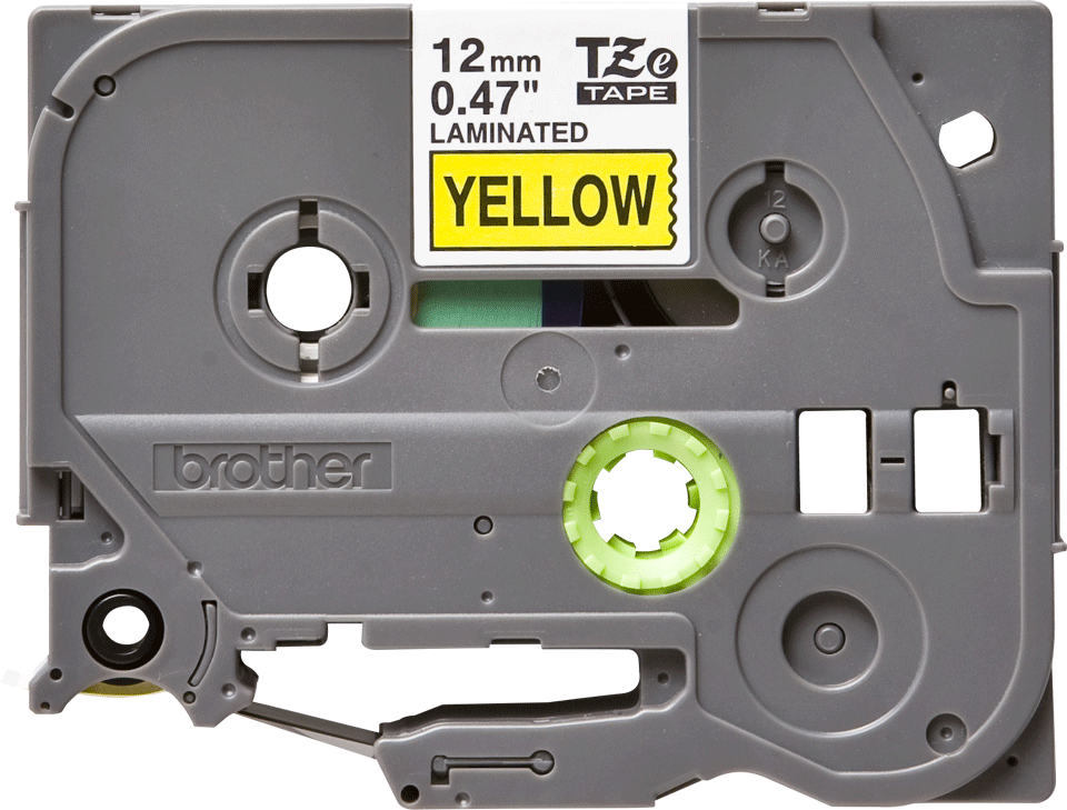 TZE-631 LAMINATED TAPE 12MM 8M BLACK ON YELLOW