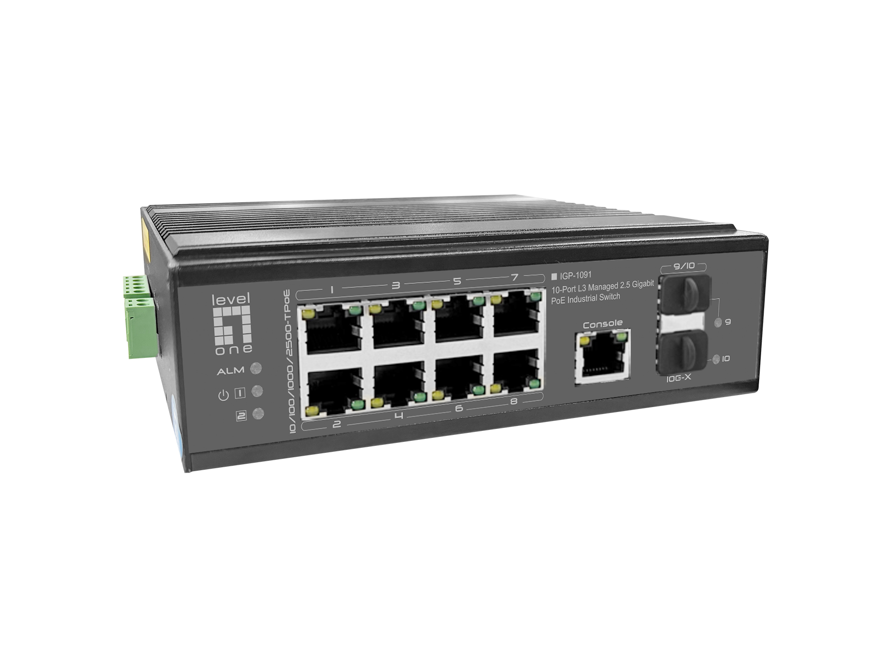 LevelOne Industr.PoE+Switch 8x2.5G PoE/2x1G/10G SFP+Uplinks