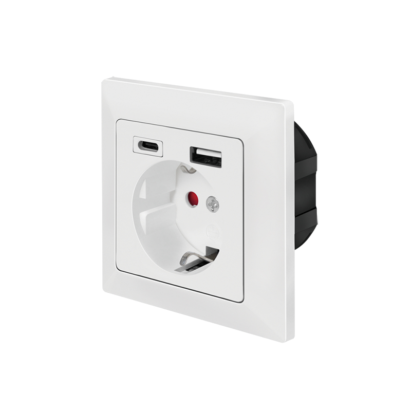 LogiLink Steckdose mit USB-C und USB Anschluss PA0262