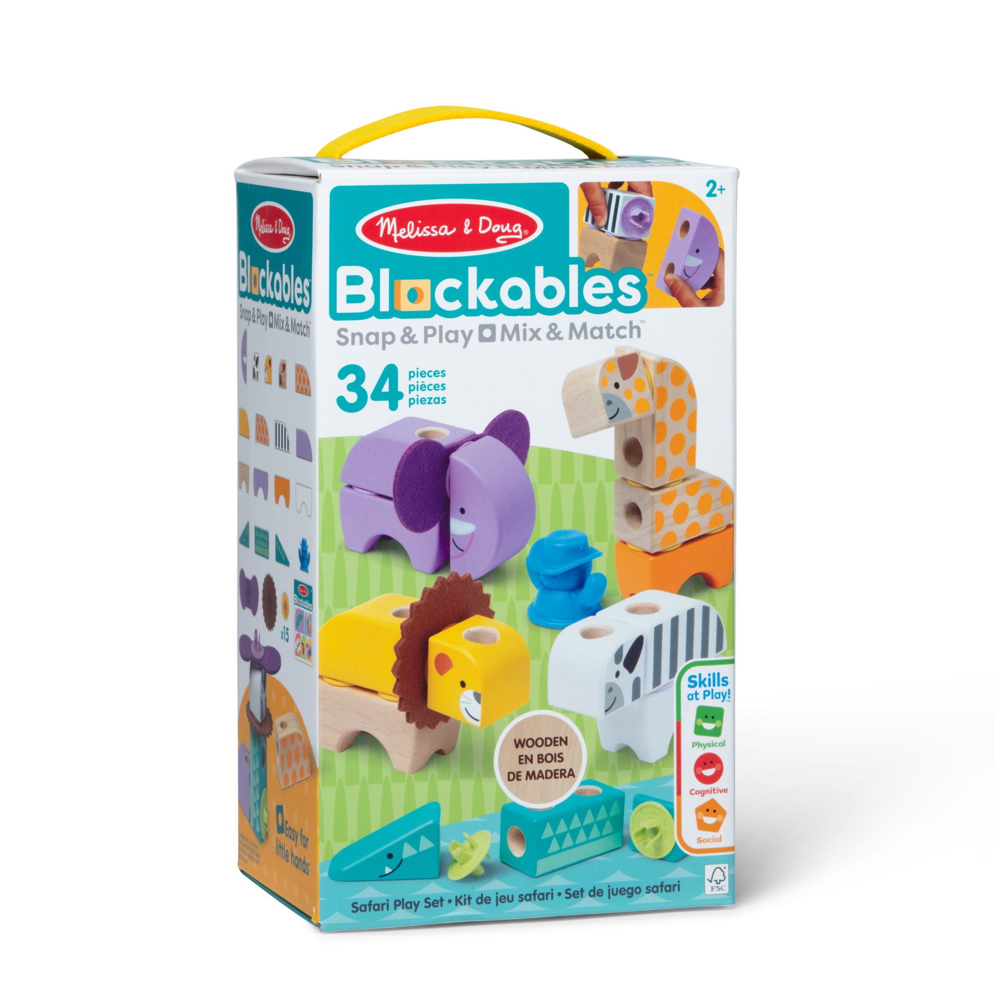 Melissa & Doug - Blockables Safari Spielset, Konstruktionsspielzeug