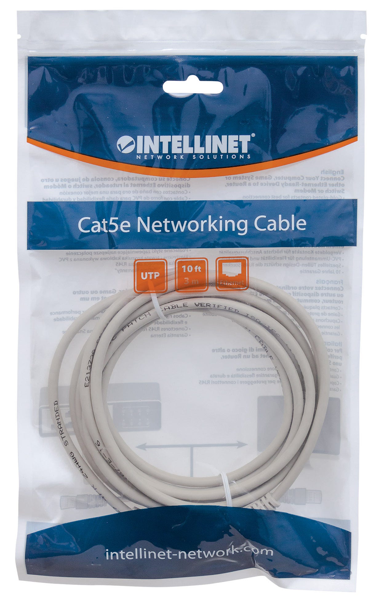 INTELLINET Patchkabel RJ45 U/UTP Cat6 15m Hebelschutz grau