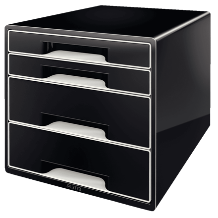 LEITZ Schubladenbox CUBE Duo Colour schwarz/grau 52521095, DIN A4 mit 4 Schubladen, 1 St.