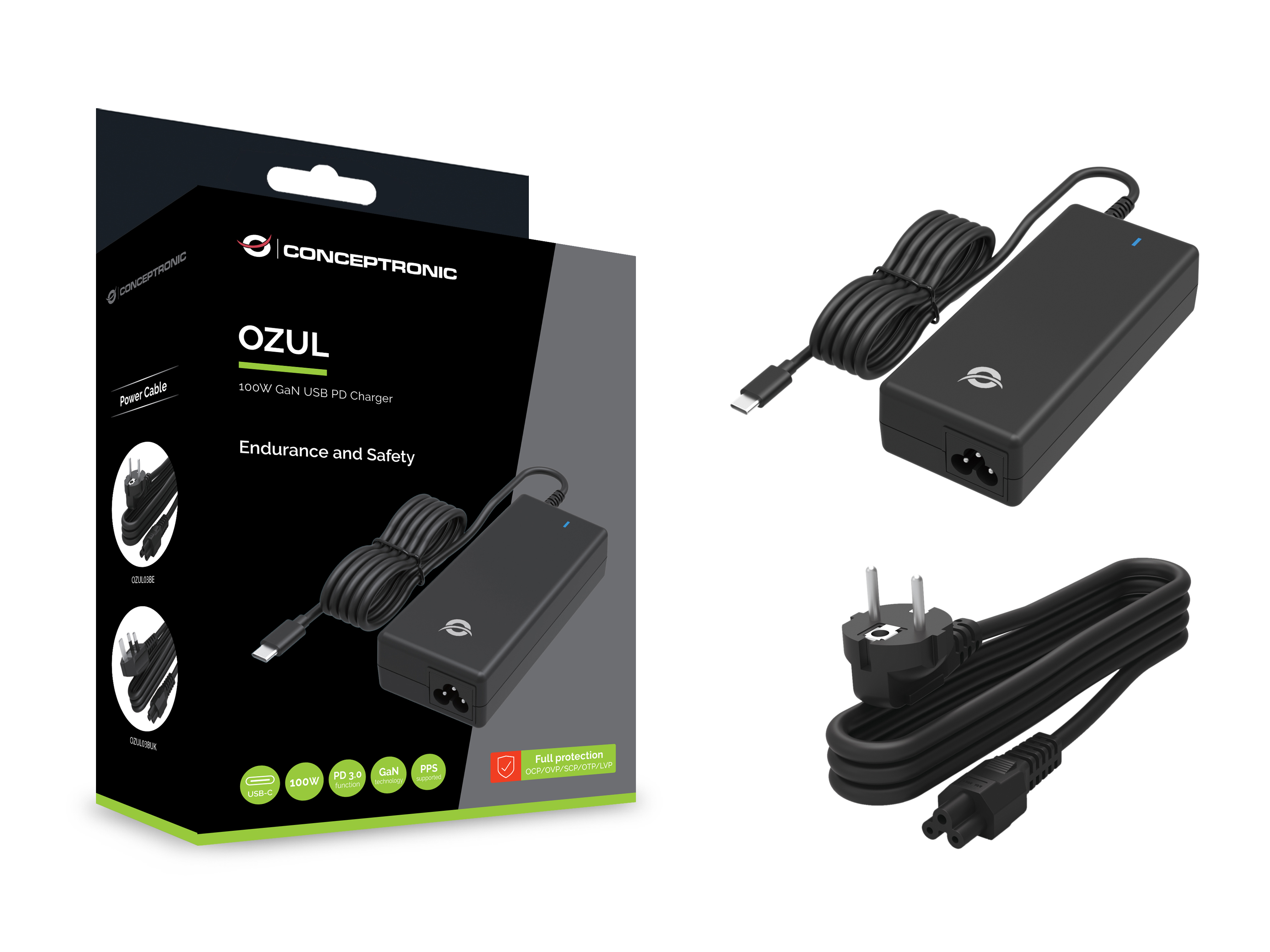 CONCEPTRONIC Ladegerät 1Port GaN USB-C Desk 100WPD3.0/PPS sw