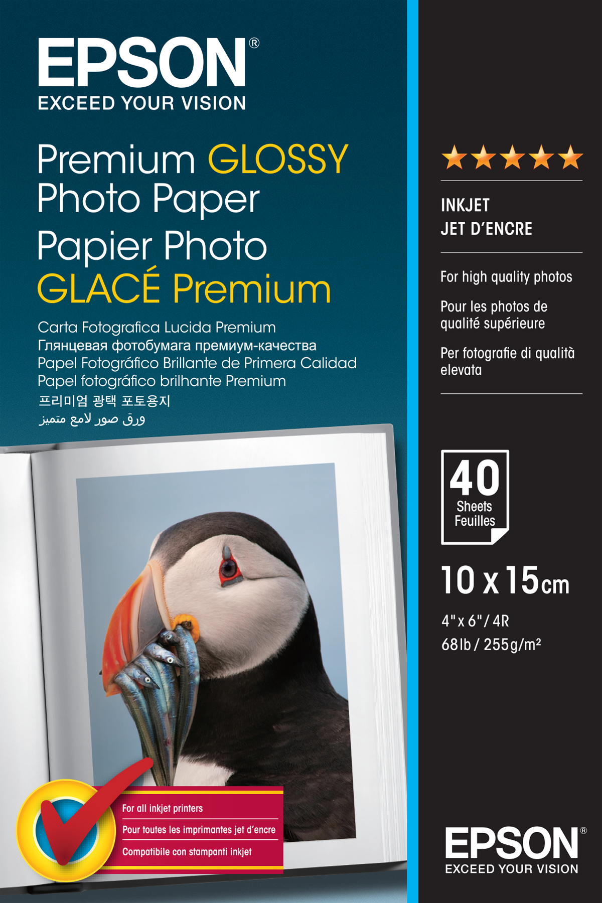 EPSON Fotopapier S042153 10,0 x 15,0 cm hochglänzend 255 g/qm 40 Blatt