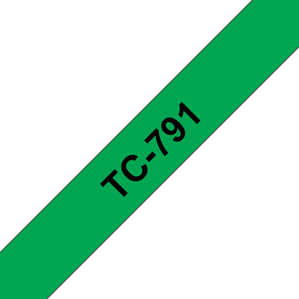 brother Schriftband TC-791 TC791, 9 mm, schwarz auf grün, 1 St.