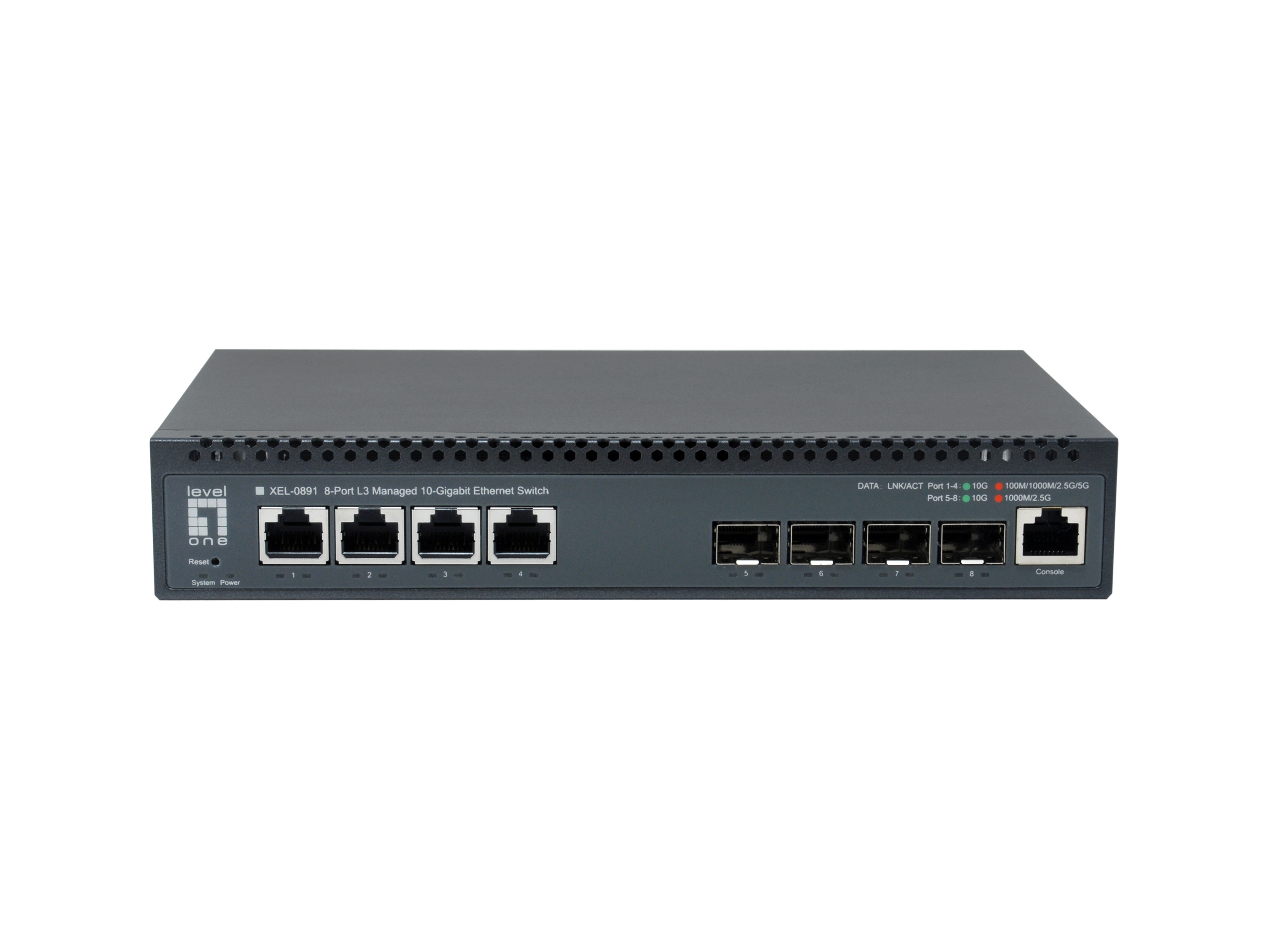 LevelOne Switch 4x10GE/4x10GSFP+ 19 Managed L3
