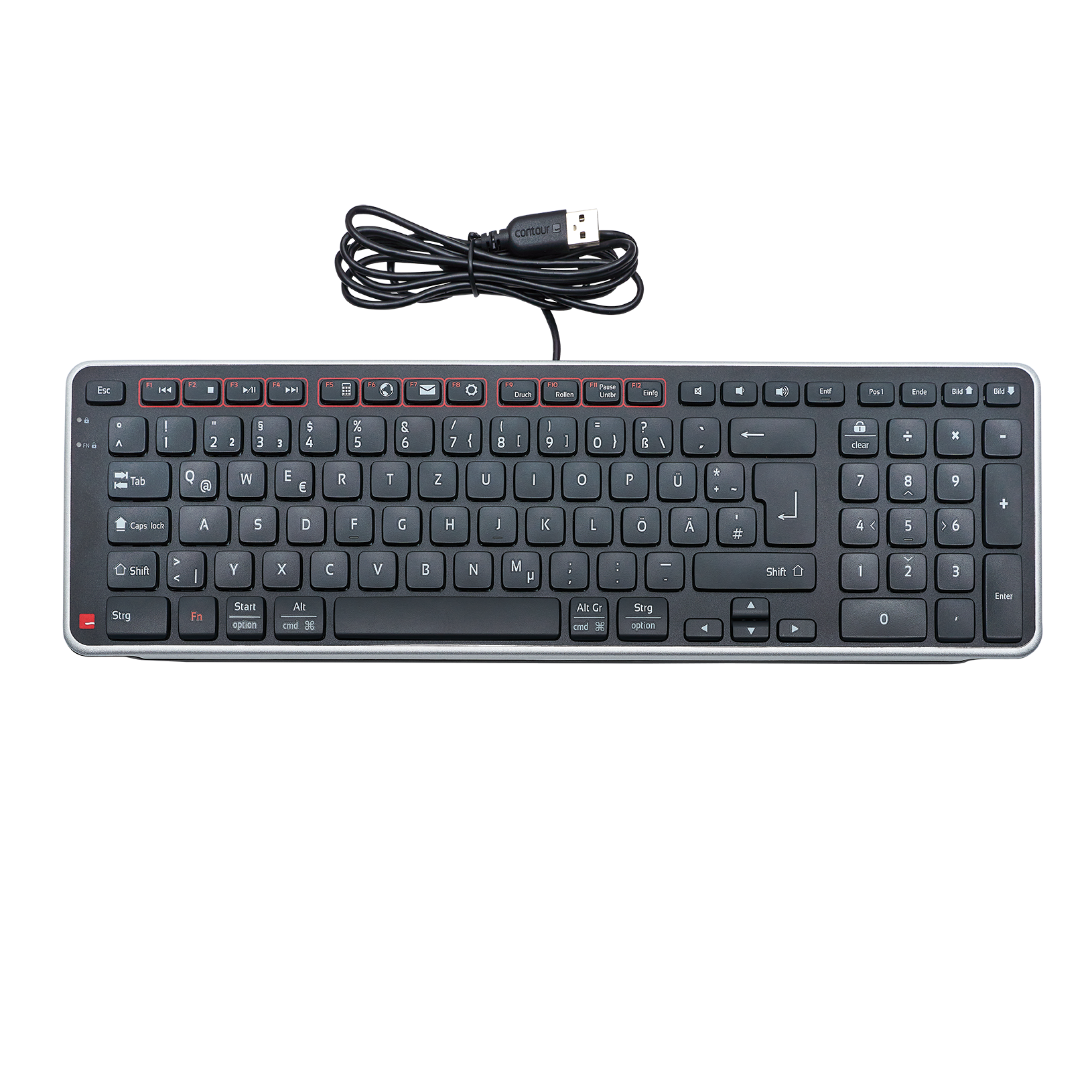Contour Balance Tastatur wired DE-Layout schwarz/silber retail