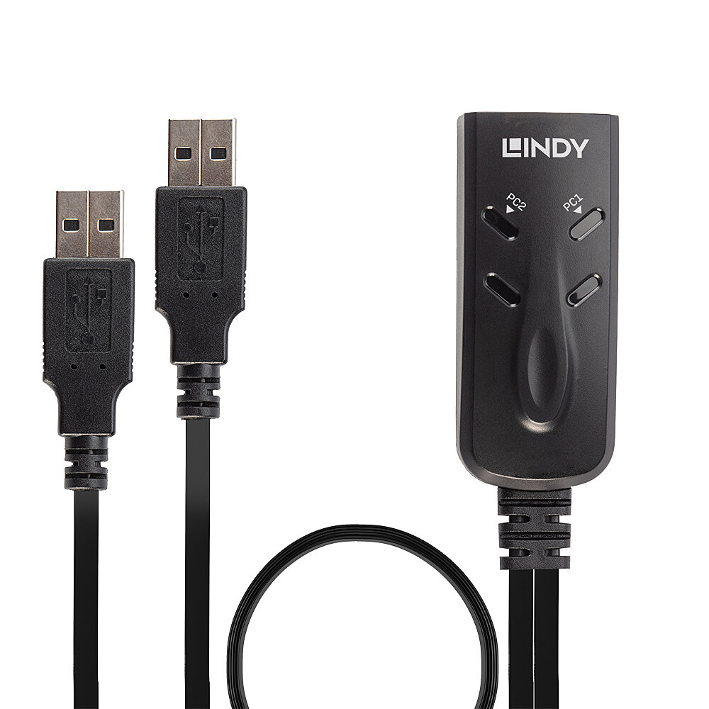 LINDY KVM Tastatur & Maus Switch USB für 2 Rechner