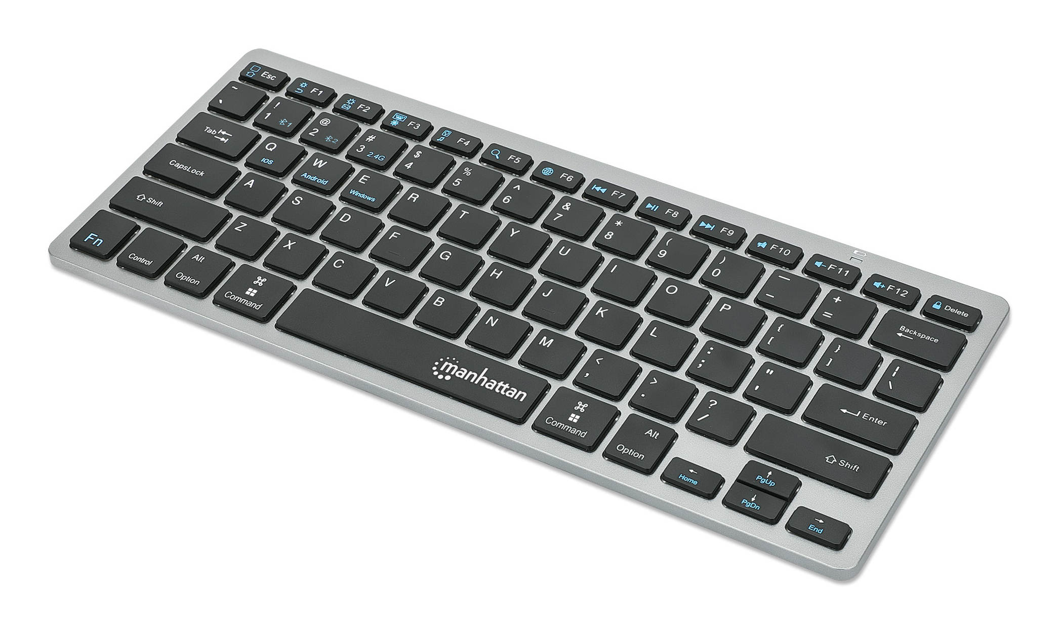 MANHATTAN Slim Funktastatur anthrazit Bluetooth 3.0/2.4GHz