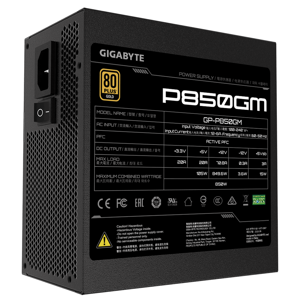 PC- Netzteil Gigabyte GP-P850GM