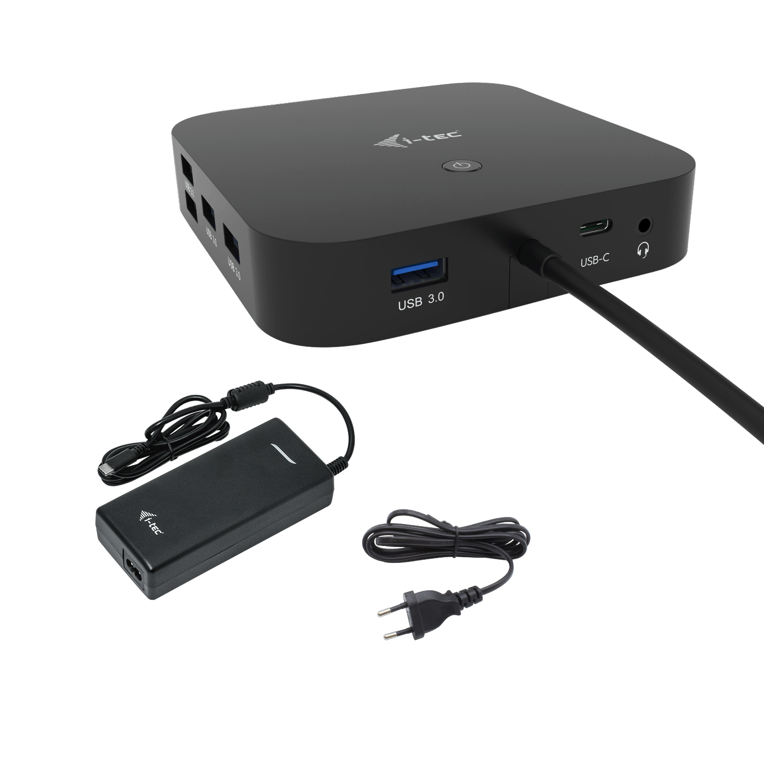 I-TEC USB-C Dual Display MST DS 1x DP 1x HDMI 1xGLAN 3xUSB 3.0 2xUSB 2.0 1xUSB-C-Datei 1xAudio/Mic Jack 1x100W USB-C PD+Charger 112W