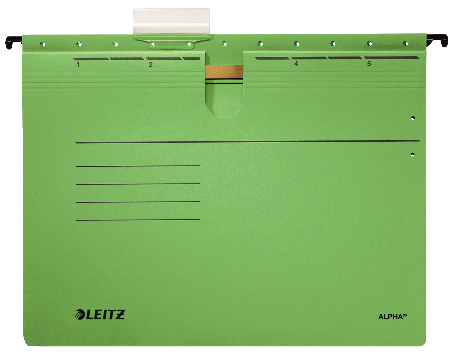 LEITZ Hängehefter ALPHA® 1984 Karton grün DIN A4 1x kaufmännische Heftung, 5 St.
