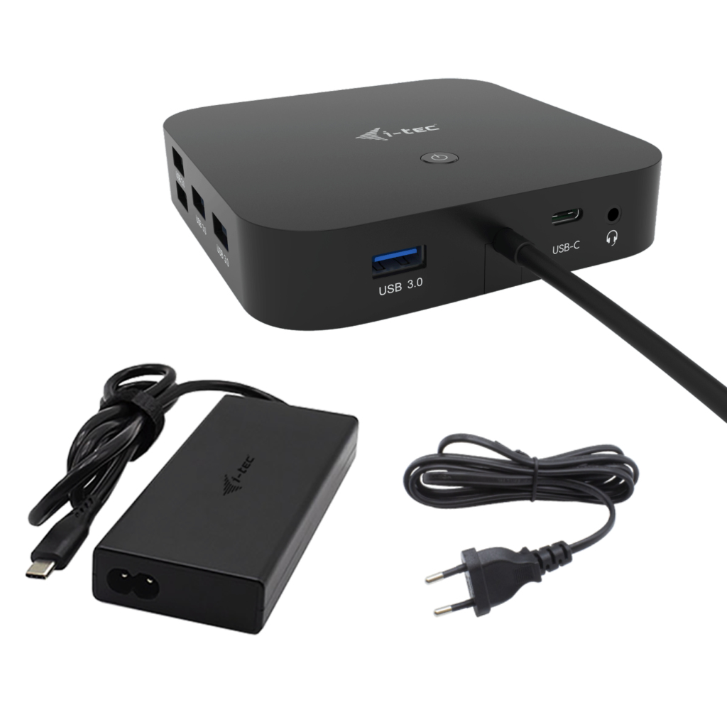 I-TEC USB-C HDMI Dual DP Docking Station with Power Delivery 100 W + i-tec Universal Charger 112 W