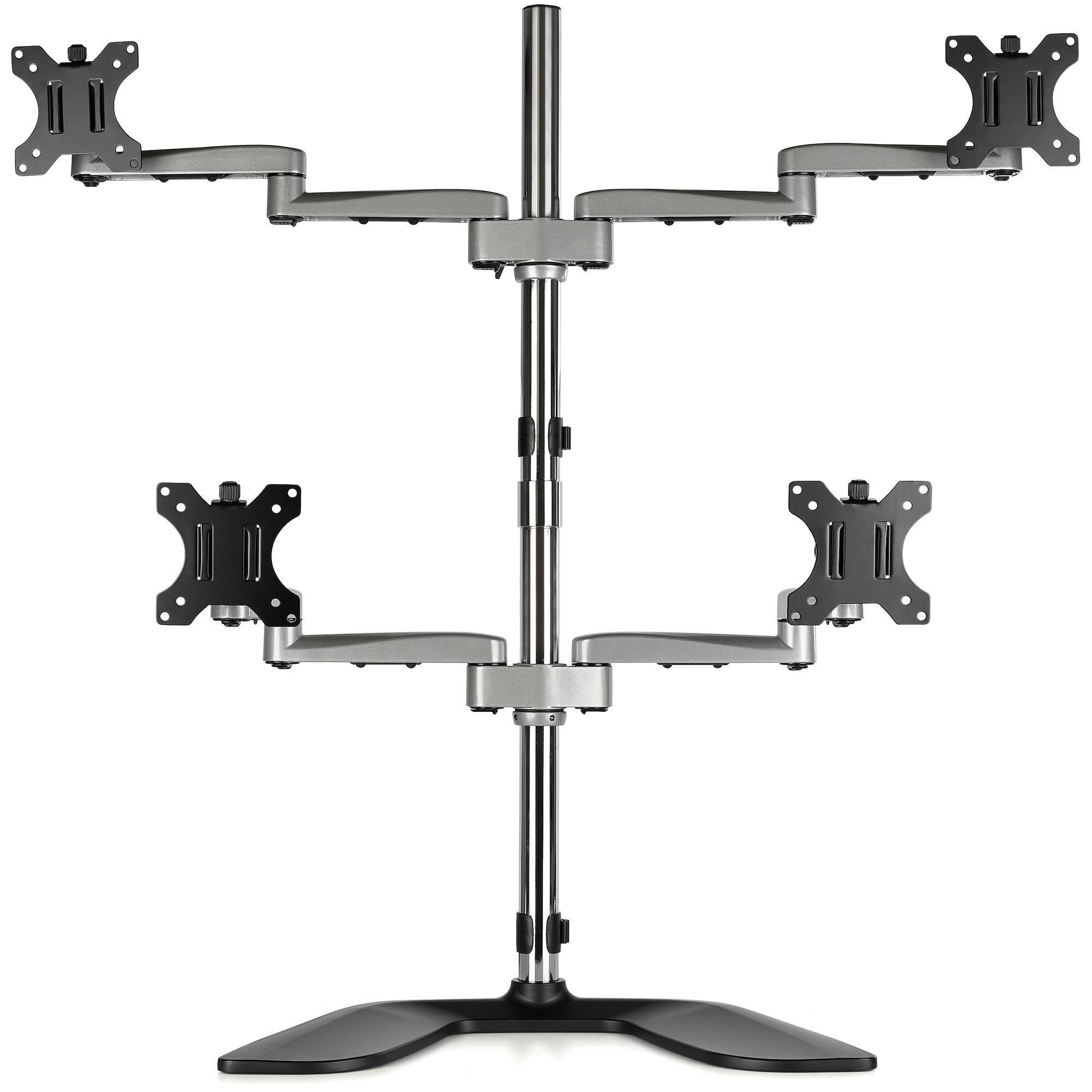 STARTECH.COM Monitorhalterung für vier Bildschirme - Standfuss - für bis zu 8128cm 32Zoll VESA-Monitore - beweglich - Stahl & Alum