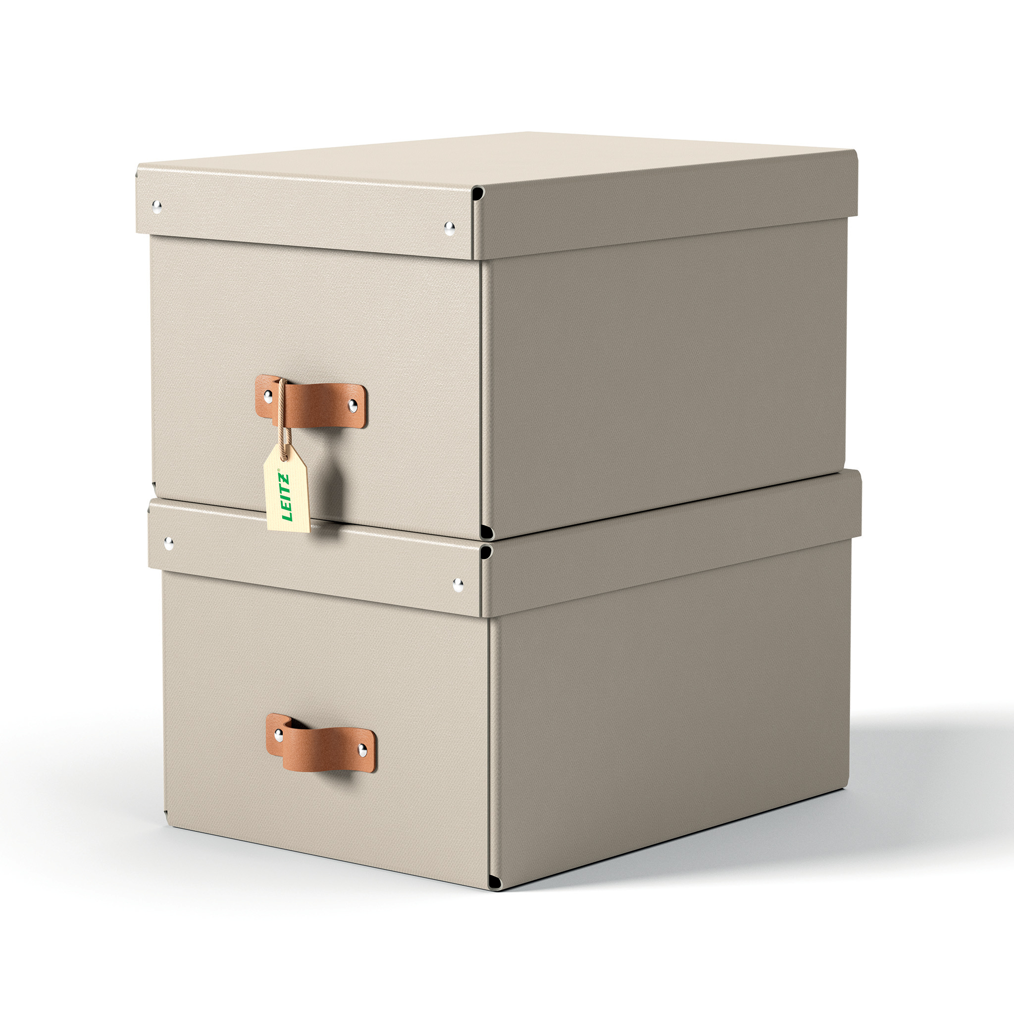 LEITZ Puro Aufbewahrungsboxen 17,0 l beige 27,0 x 37,0 x 20,0 cm, 2 St.